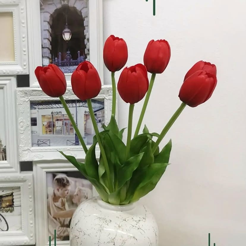 Искусственные цветы в Курске | Цветы искусственные «Тюльпаны», красные, букет