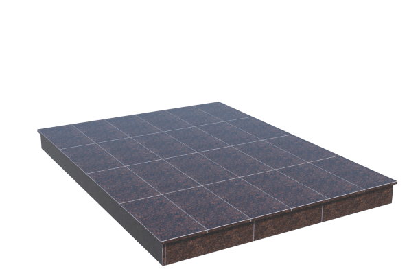 Площадки на могилу в Курске | Площадка с вертикальной (15 см) облицовкой Дымовским гранитом