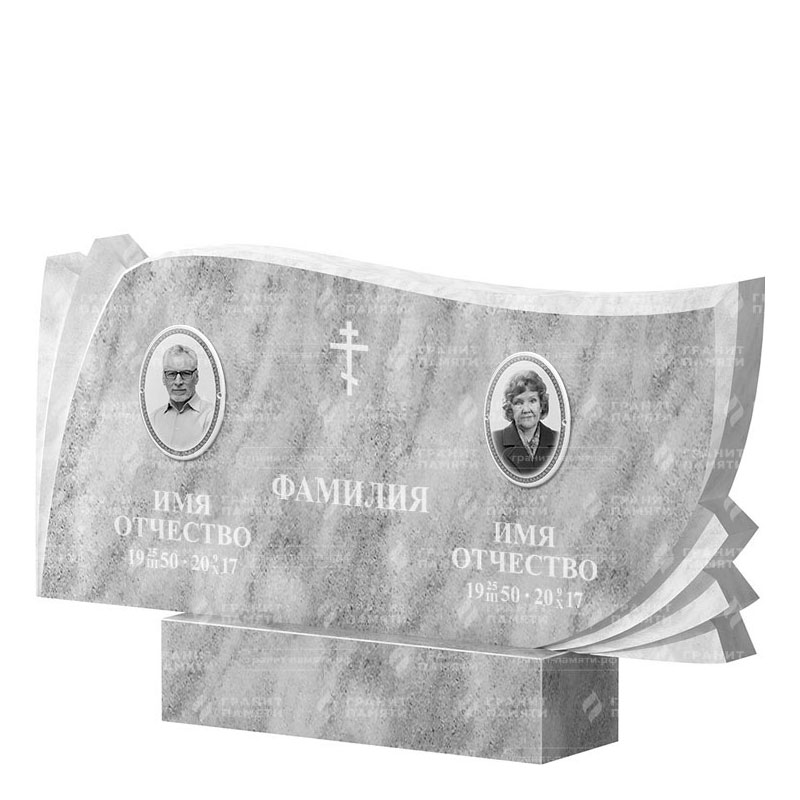 Памятники из мрамора в Курске | Двойной мраморный памятник ФМ-265
