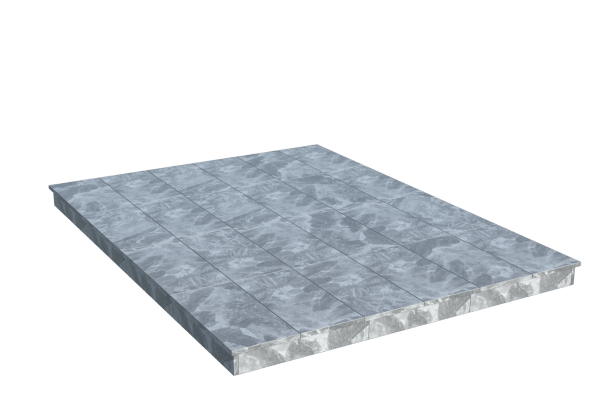 Площадки на могилу в Курске | Площадка с вертикальной (10 см) мраморной облицовкой