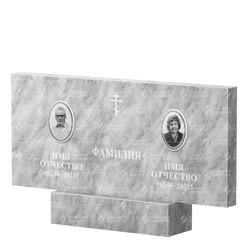 Памятники из мрамора в Курске | Двойной мраморный памятник, прямой