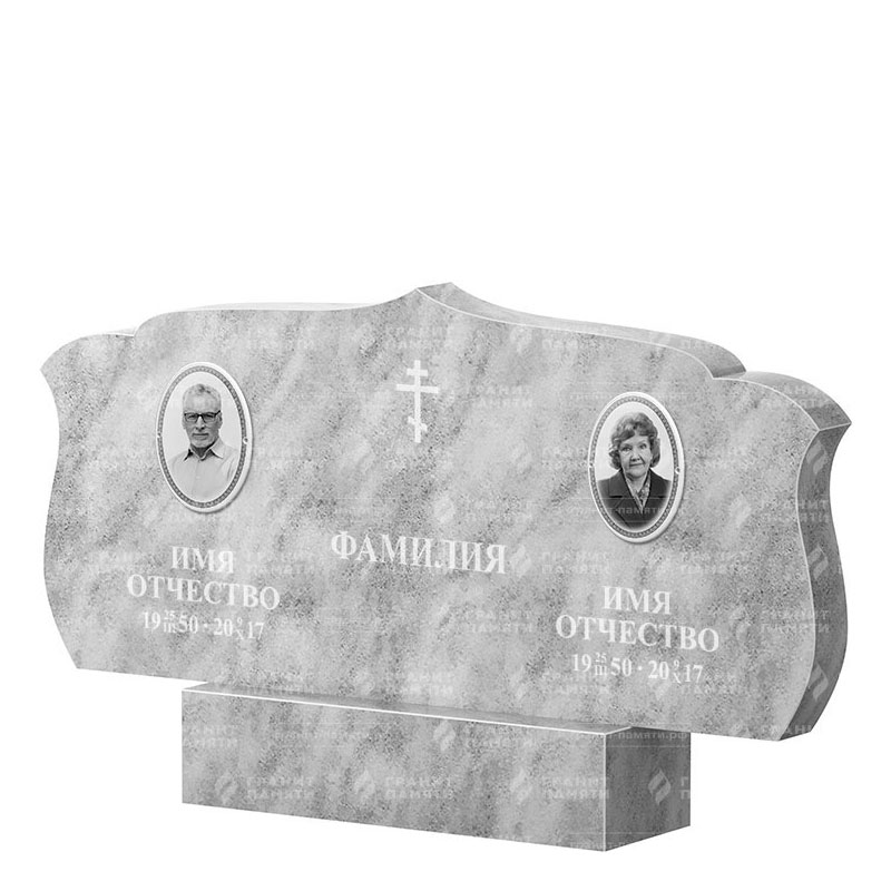 Памятники из мрамора в Курске | Двойной мраморный памятник ФМ-130