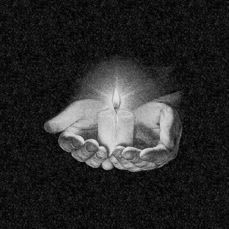 Свечи | Рисунок свеча в ладонях, СВ-011