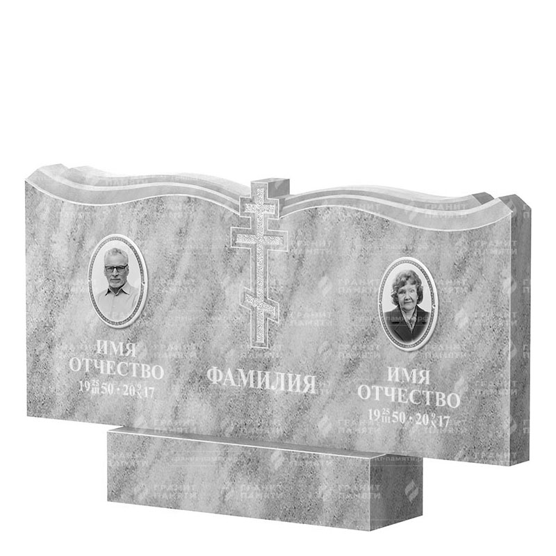 Памятники из мрамора в Курске | Двойной мраморный памятник ФМ-262