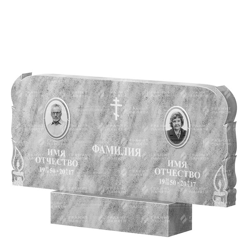 Памятники из мрамора в Курске | Двойной мраморный памятник ФМ-133