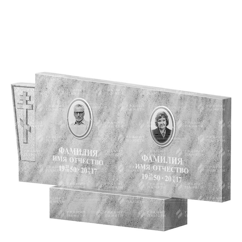 Памятники из мрамора в Курске | Двойной мраморный памятник ФМ-137