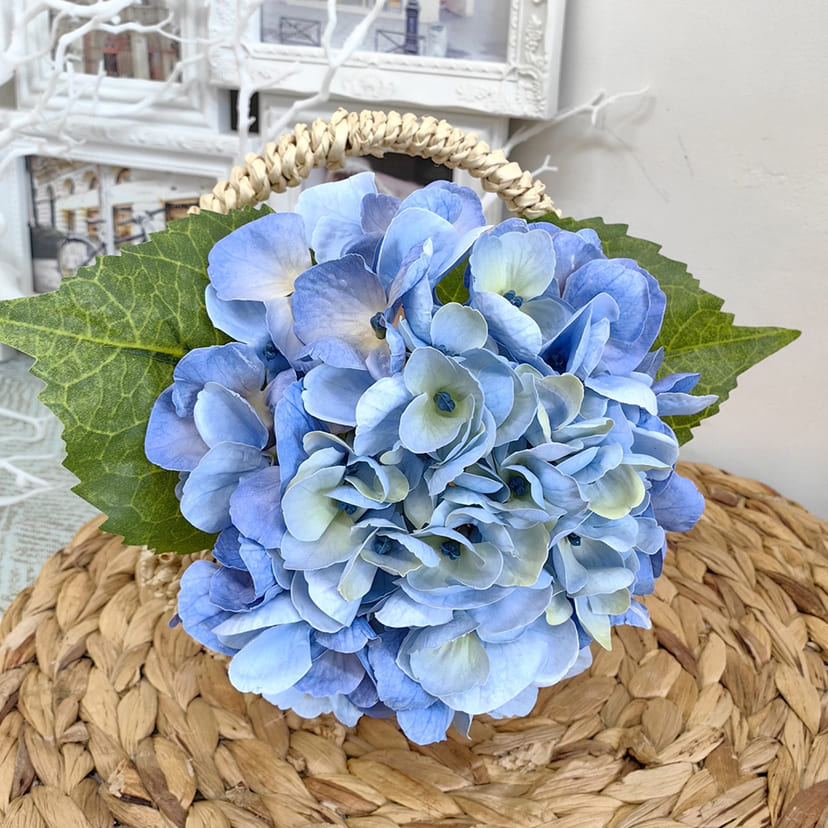 Искусственные цветы в Курске | Цветок искусственный «Гортензия», голубая, одиночный