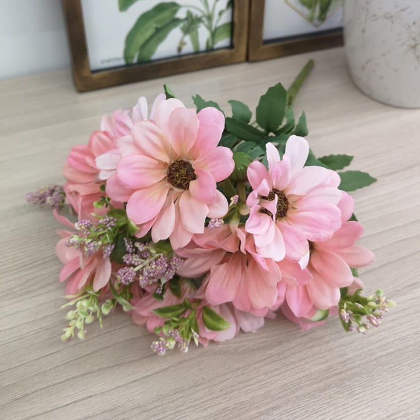 Искусственные цветы в Курске | Цветы искусственные «Ромашки с бутонами», розовые, букет