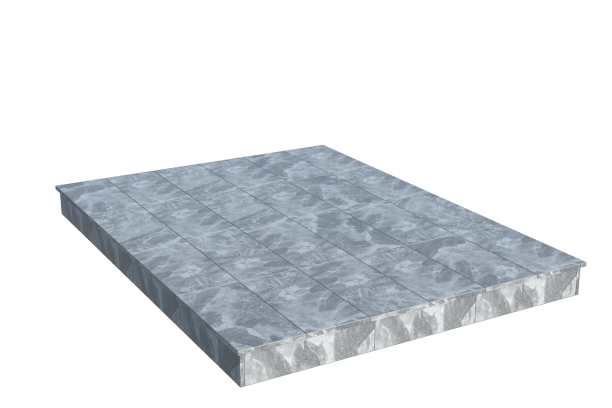 Площадки на могилу в Курске | Площадка с вертикальной (15 см) мраморной облицовкой