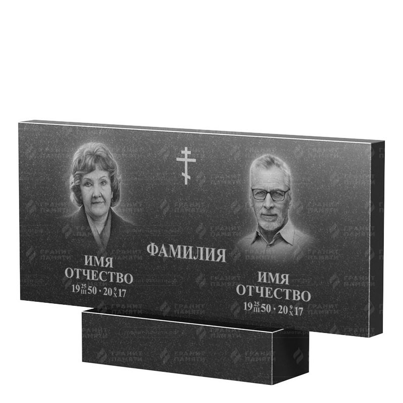 Памятники из гранита двойные в Курске | Двойной гранитный памятник, прямой