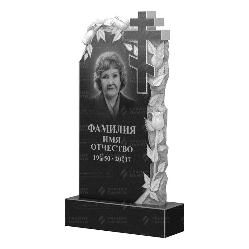 Памятники из гранита с цветами в Курске | Гранитный памятник ФГ-088