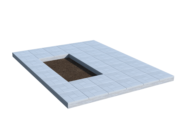 Площадки на могилу в Курске | Площадка с тротуарной плиткой (под цветник)