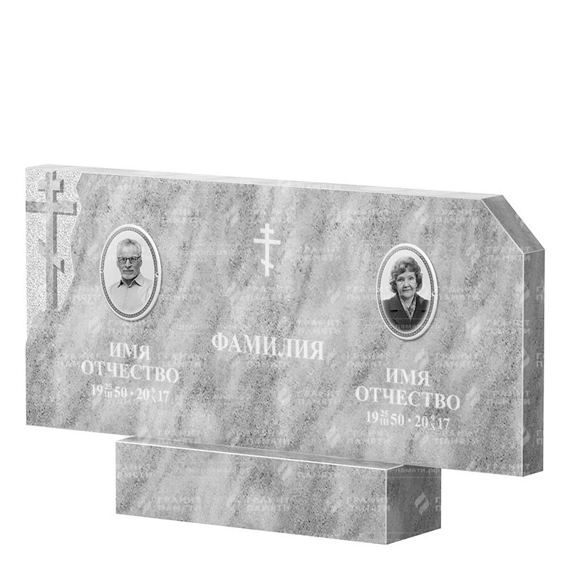 Памятники из мрамора в Курске | Двойной мраморный памятник ФМ-134