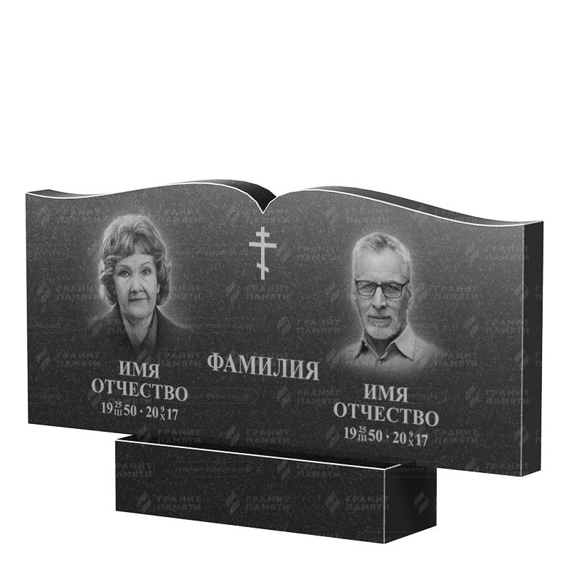 Гранитные памятники в Курске | Двойной гранитный памятник ФГ-259