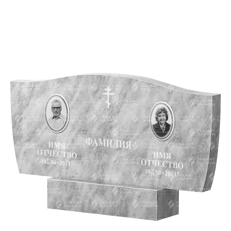 Памятники из мрамора в Курске | Двойной мраморный памятник ФМ-258