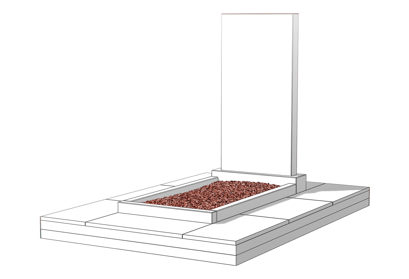 Засыпка цветника камушками в Курске