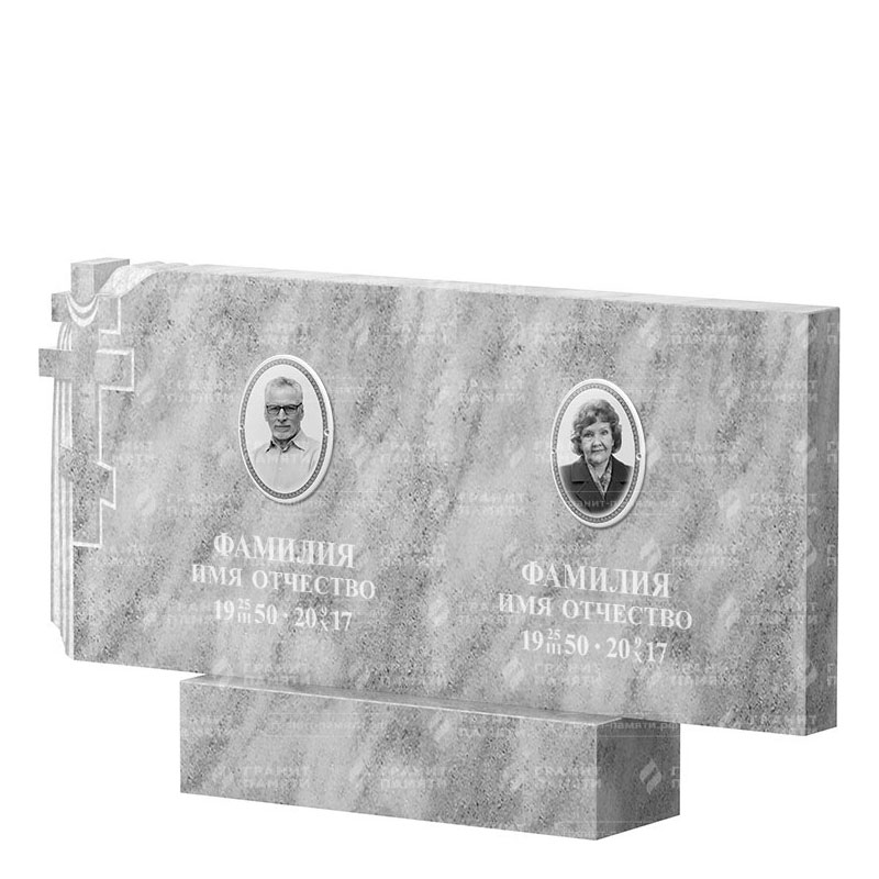 Памятники из мрамора в Курске | Двойной мраморный памятник ФМ-139
