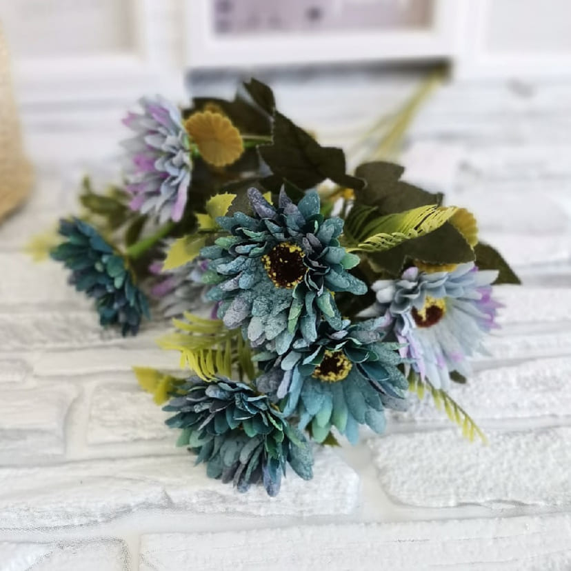 Искусственные цветы в Курске | Цветы искусственные «Ромашки», фиолетово-голубые, букет