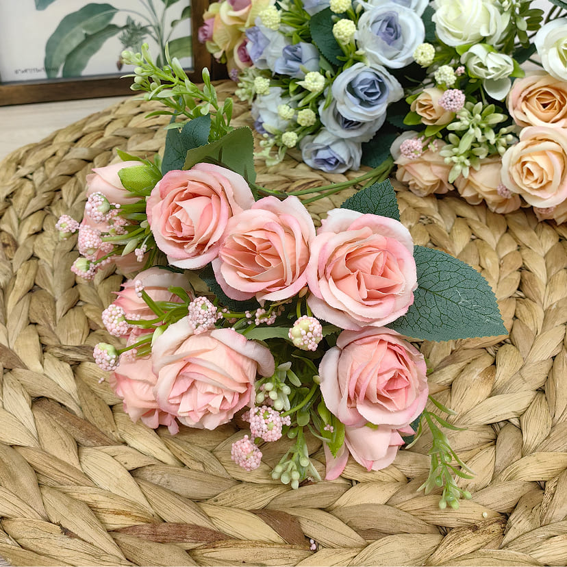Искусственные цветы в Курске | Цветы искусственные «Розы», нежно-розовые, букет