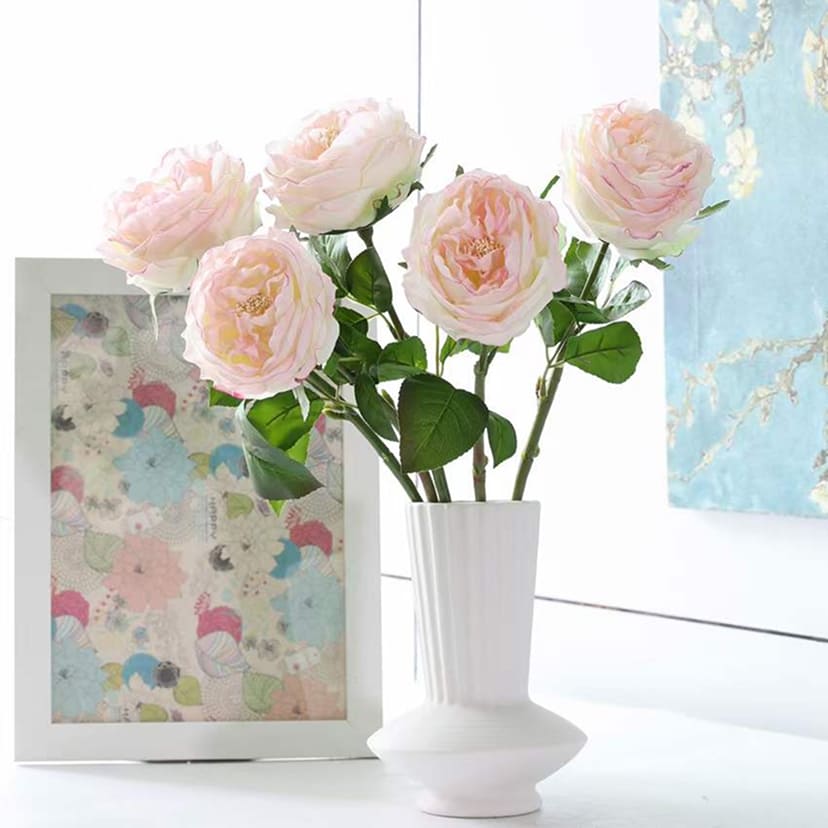 Искусственные цветы в Курске | Цветок искусственный «Роза пионовидная», молочно-розовая, одиночный