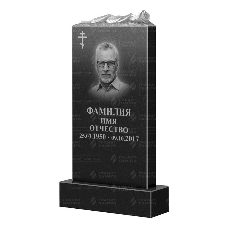 Памятники из гранита с цветами в Курске | Гранитный памятник ФГ-105