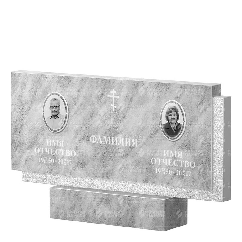 Памятники из мрамора в Курске | Двойной мраморный памятник ФМ-132