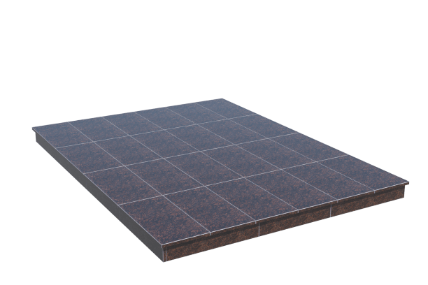 Площадки на могилу в Курске | Площадка с вертикальной (10 см) облицовкой Дымовским гранитом